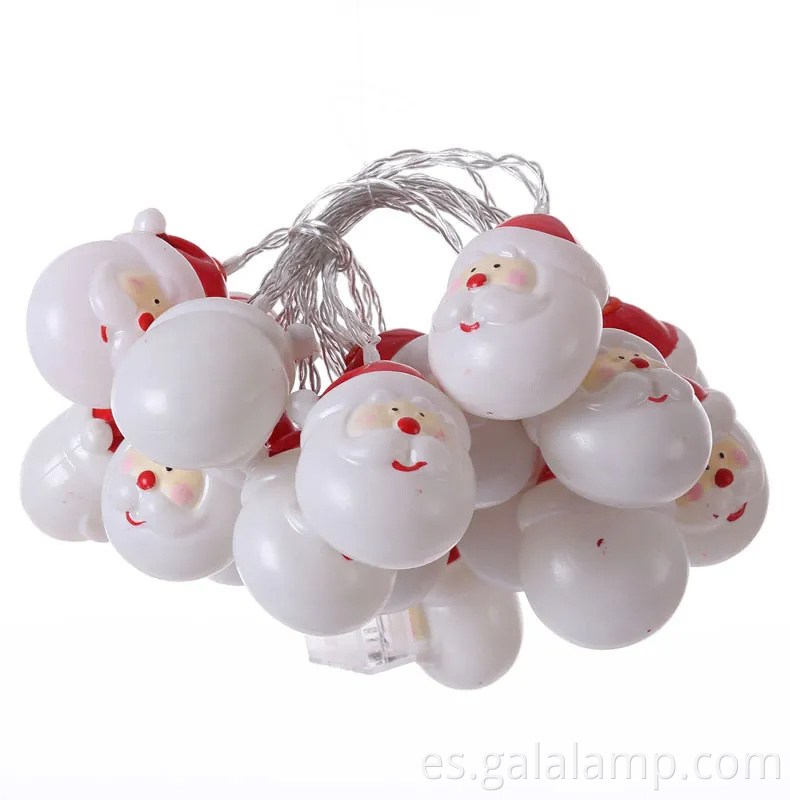 Coloridas luces de cuerda LED festivas con Santa Claus y Snowman